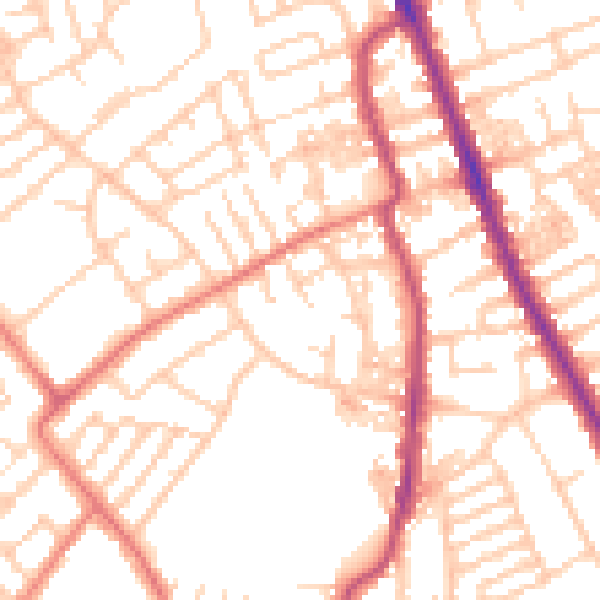 Daytime road noise heatmap for CH45 5ES