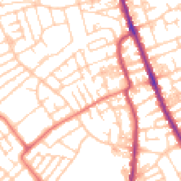 Daytime road noise heatmap for CH45 5ET