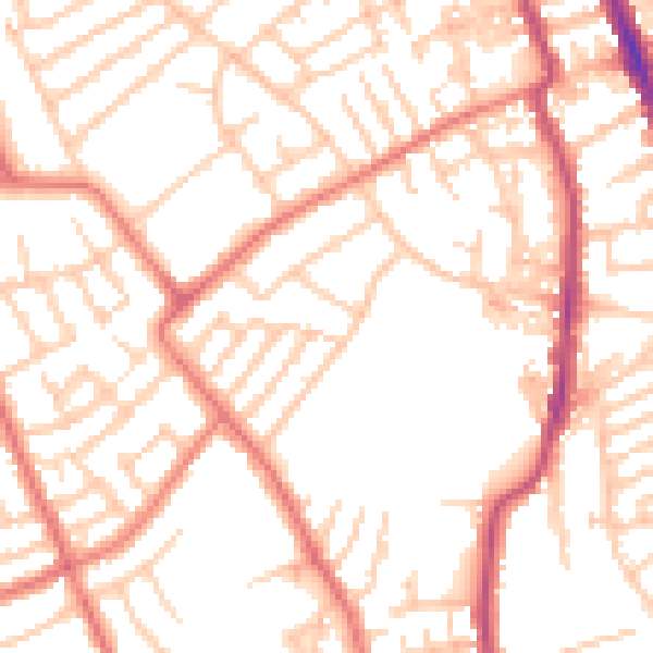 Daytime road noise heatmap for CH45 5HH