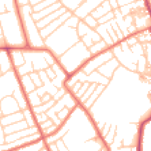 Daytime road noise heatmap for CH45 5HS