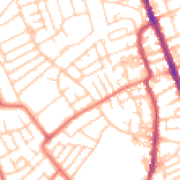 Daytime road noise heatmap for CH45 5JB