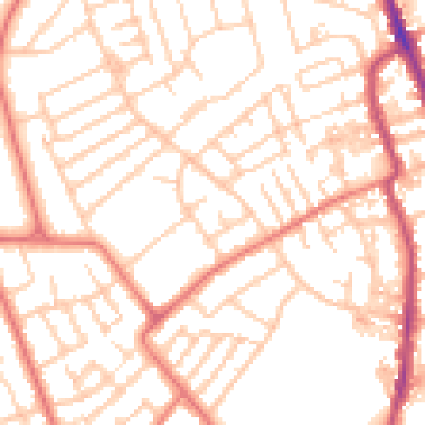 Daytime road noise heatmap for CH45 5JJ