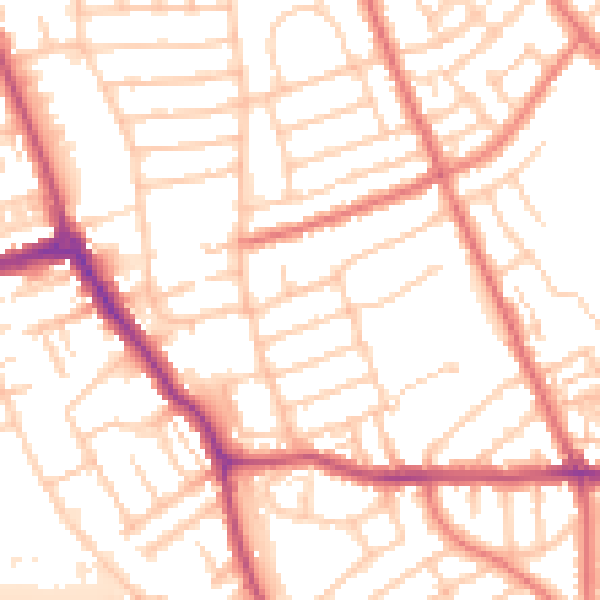 Daytime road noise heatmap for CH45 6TA