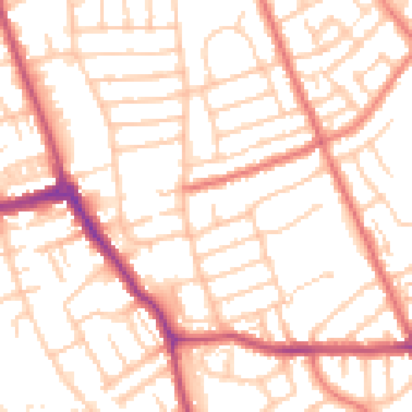 Daytime road noise heatmap for CH45 6TH