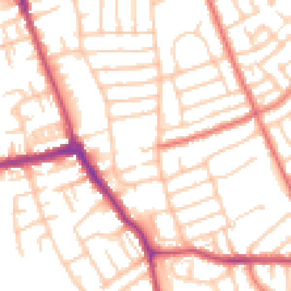 Daytime road noise heatmap for CH45 6TL