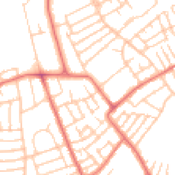 Daytime road noise heatmap for CH45 6UJ