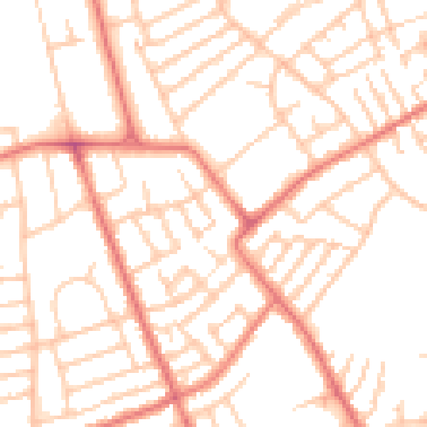 Daytime road noise heatmap for CH45 6UL