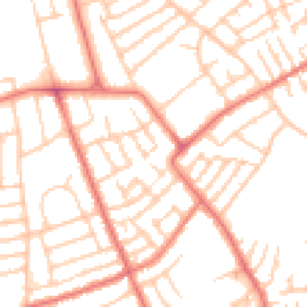 Daytime road noise heatmap for CH45 6UN