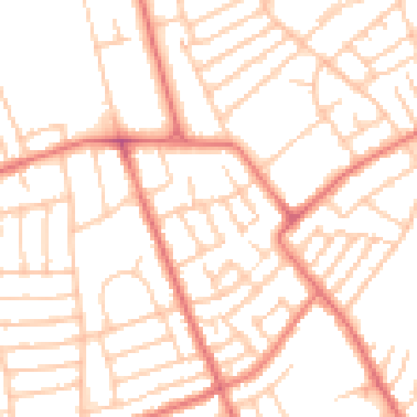 Daytime road noise heatmap for CH45 6UQ