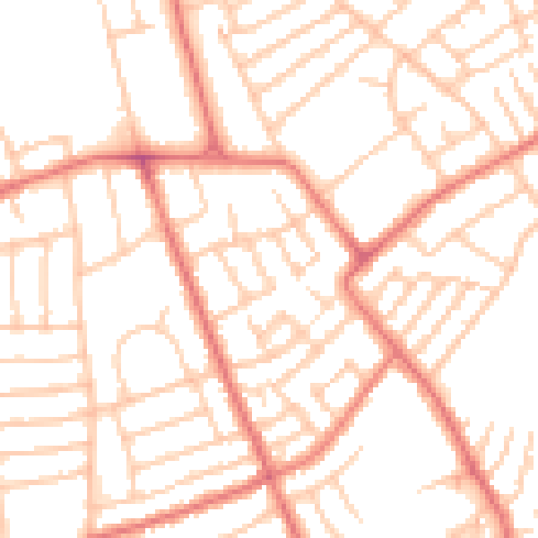 Daytime road noise heatmap for CH45 6UR