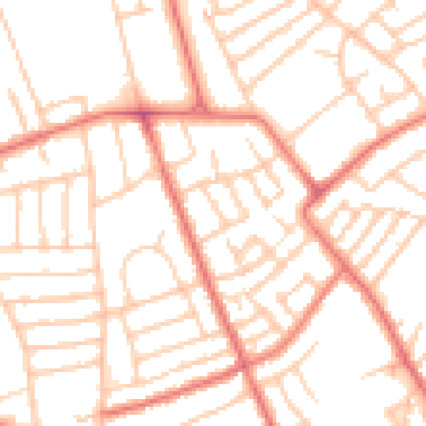 Daytime road noise heatmap for CH45 6UT