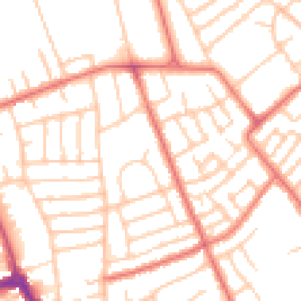 Daytime road noise heatmap for CH45 6UZ