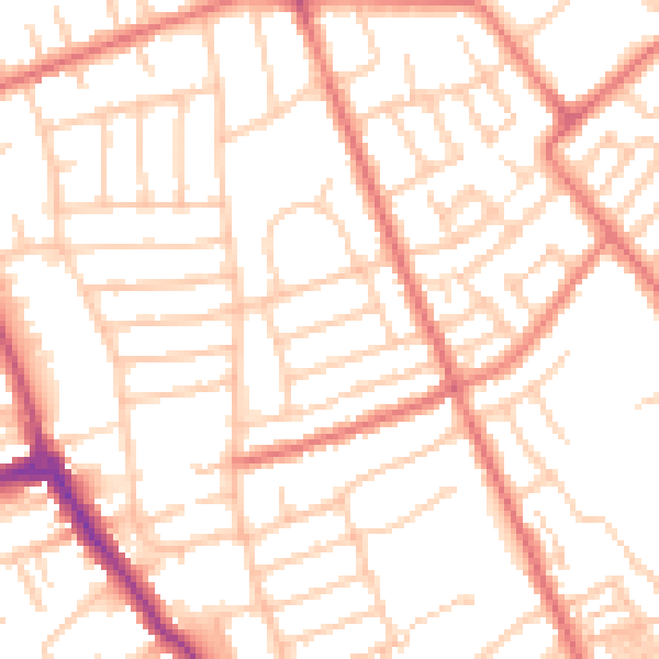 Daytime road noise heatmap for CH45 6XN