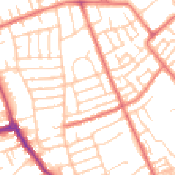 Daytime road noise heatmap for CH45 6XW