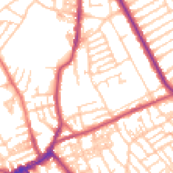 Daytime road noise heatmap for CH45 7AD