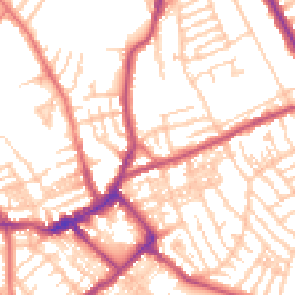 Daytime road noise heatmap for CH45 7LD