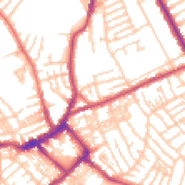 Daytime road noise heatmap for CH45 7LJ
