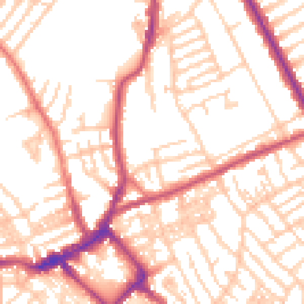 Daytime road noise heatmap for CH45 7LN