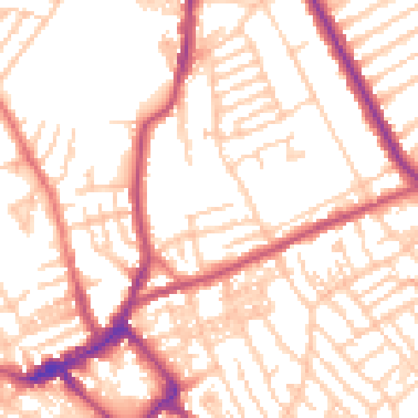 Daytime road noise heatmap for CH45 7LW