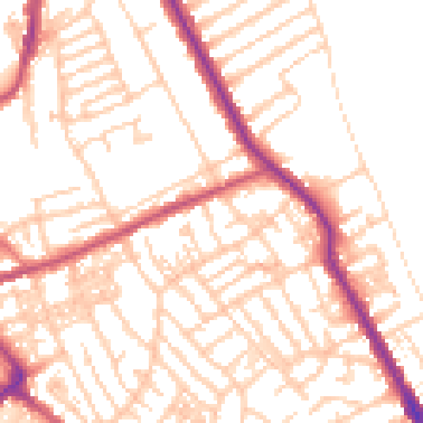 Daytime road noise heatmap for CH45 7LY