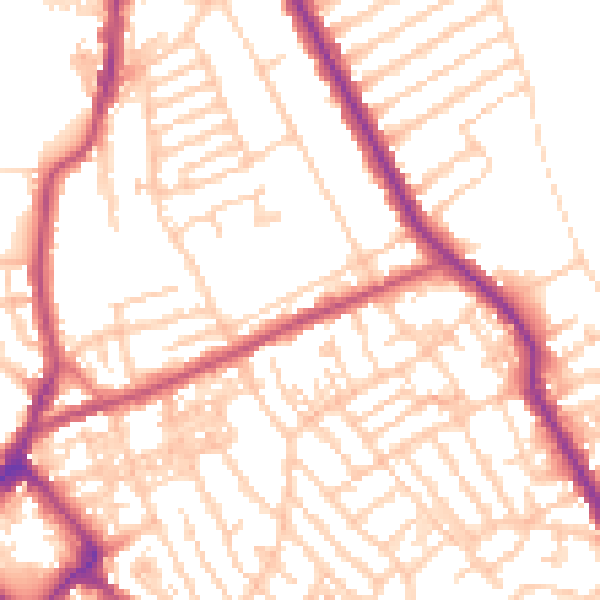 Daytime road noise heatmap for CH45 7LZ