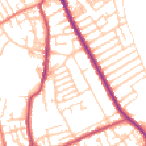 Daytime road noise heatmap for CH45 7ND