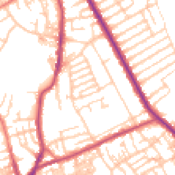 Daytime road noise heatmap for CH45 7NJ