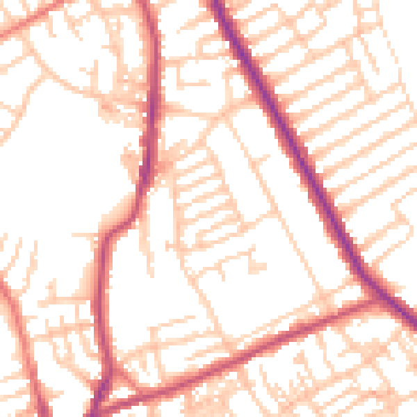 Daytime road noise heatmap for CH45 7NR