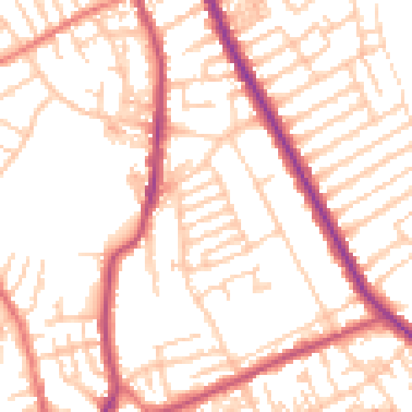 Daytime road noise heatmap for CH45 7NU