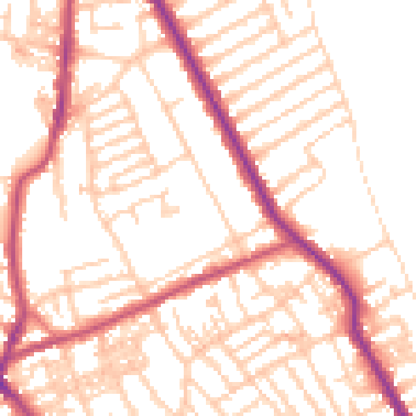Daytime road noise heatmap for CH45 7QF
