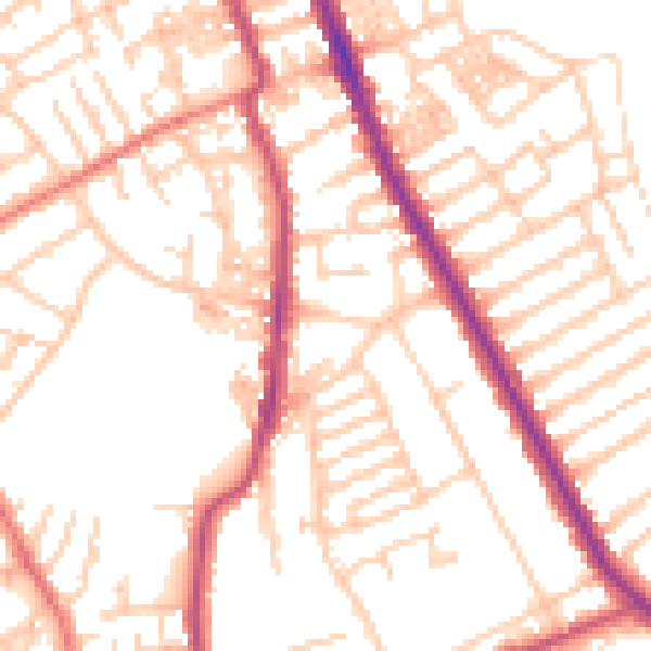 Daytime road noise heatmap for CH45 7QQ