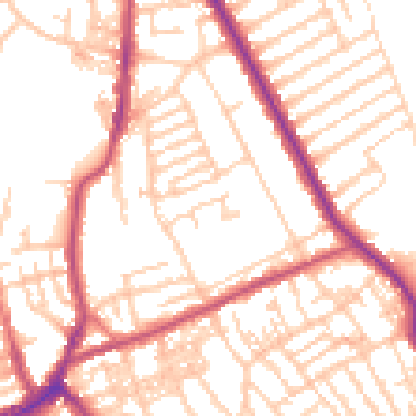 Daytime road noise heatmap for CH45 7SH