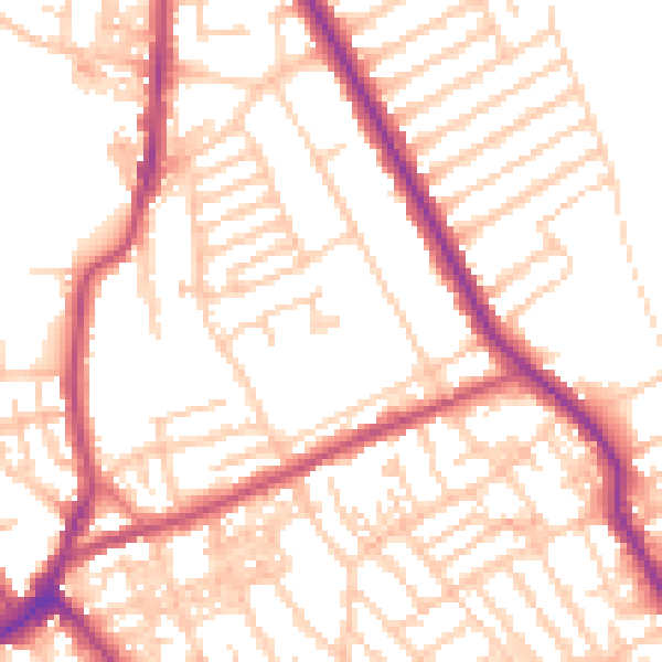 Daytime road noise heatmap for CH45 7SJ
