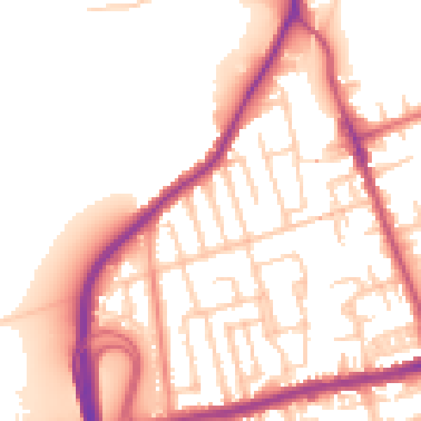 Daytime road noise heatmap for CH45 8JD