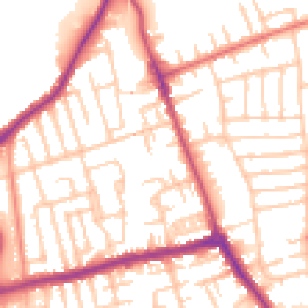 Daytime road noise heatmap for CH45 8JE
