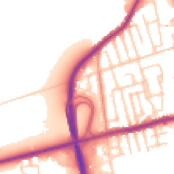 Daytime road noise heatmap for CH45 8JF