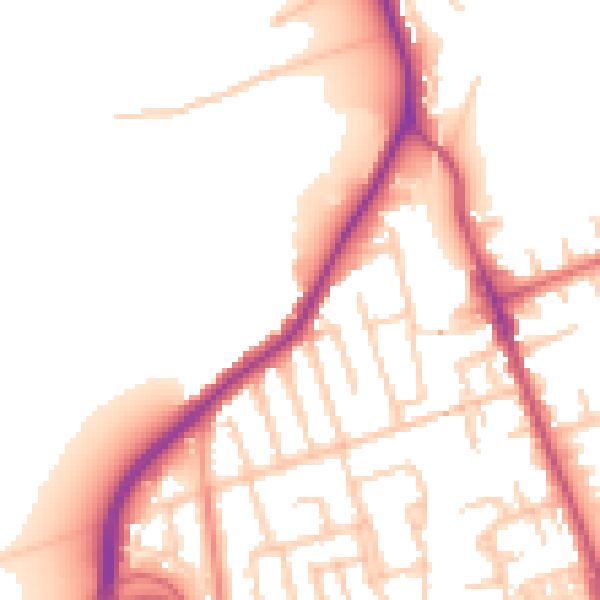 Daytime road noise heatmap for CH45 8JZ