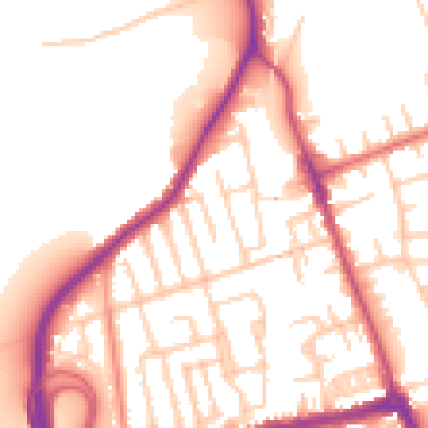 Daytime road noise heatmap for CH45 8LD