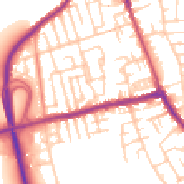 Daytime road noise heatmap for CH45 8LF