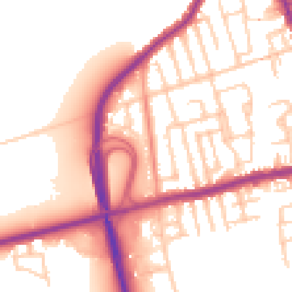 Daytime road noise heatmap for CH45 8LR