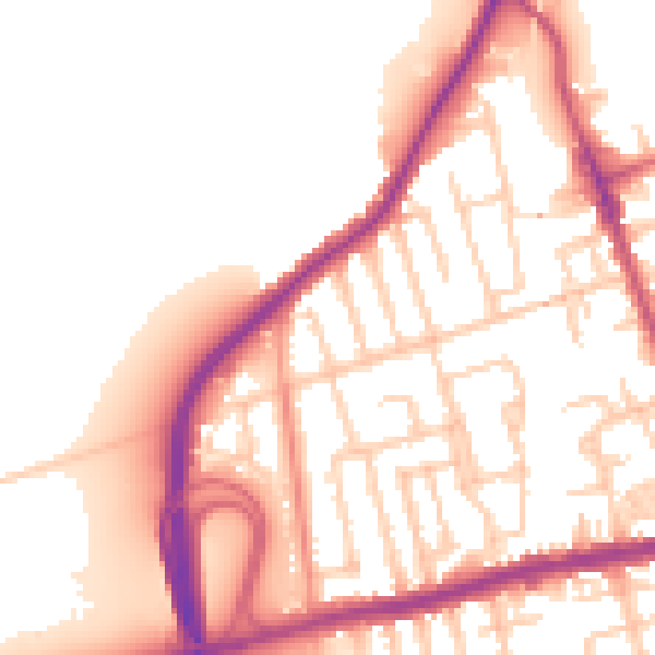 Daytime road noise heatmap for CH45 8NH
