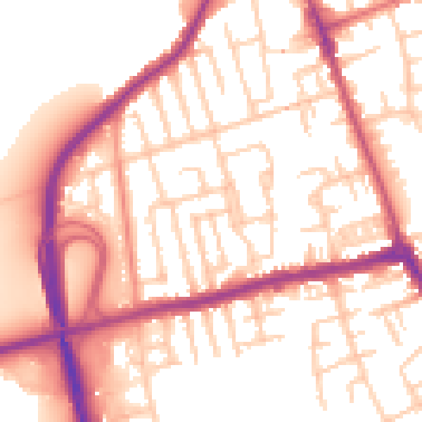 Daytime road noise heatmap for CH45 8NL