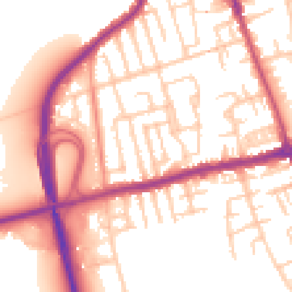 Daytime road noise heatmap for CH45 8NN