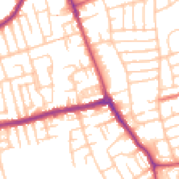 Daytime road noise heatmap for CH45 8NX