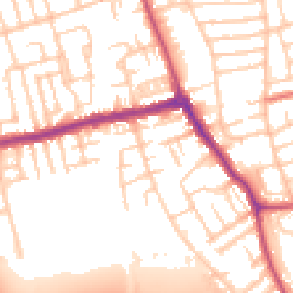 Daytime road noise heatmap for CH45 8PE