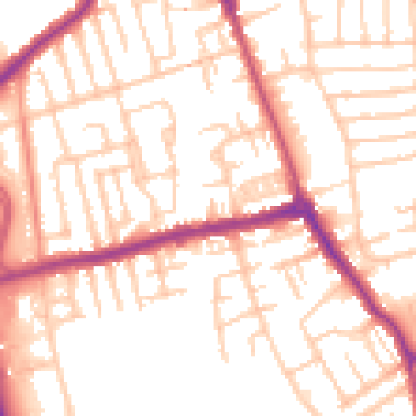 Daytime road noise heatmap for CH45 8PZ