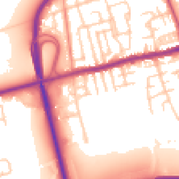 Daytime road noise heatmap for CH45 8QG