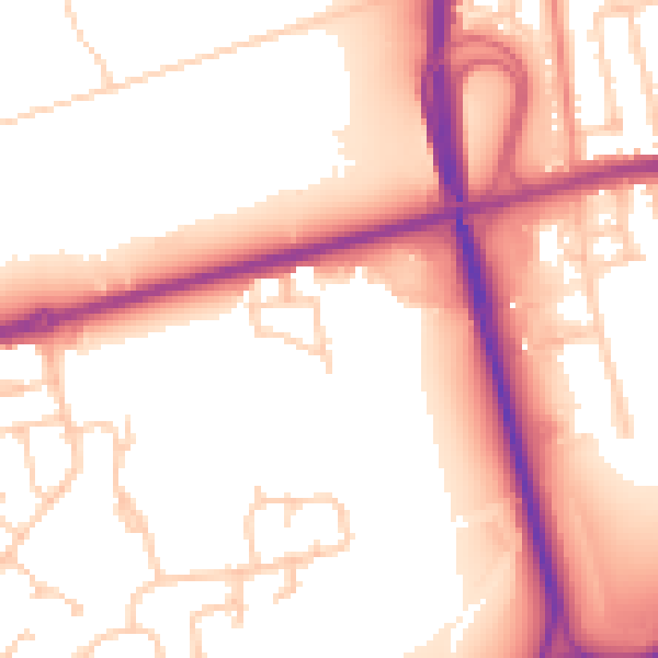 Daytime road noise heatmap for CH45 8QL