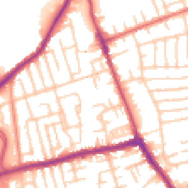 Daytime road noise heatmap for CH45 8QS