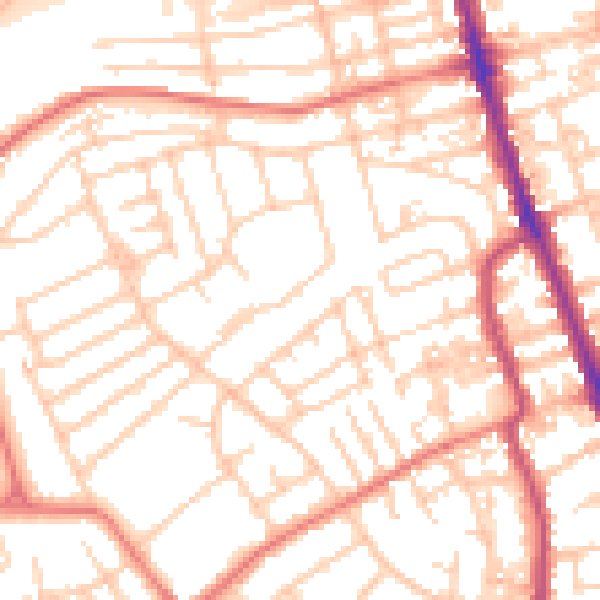 Daytime road noise heatmap for CH45 9JA